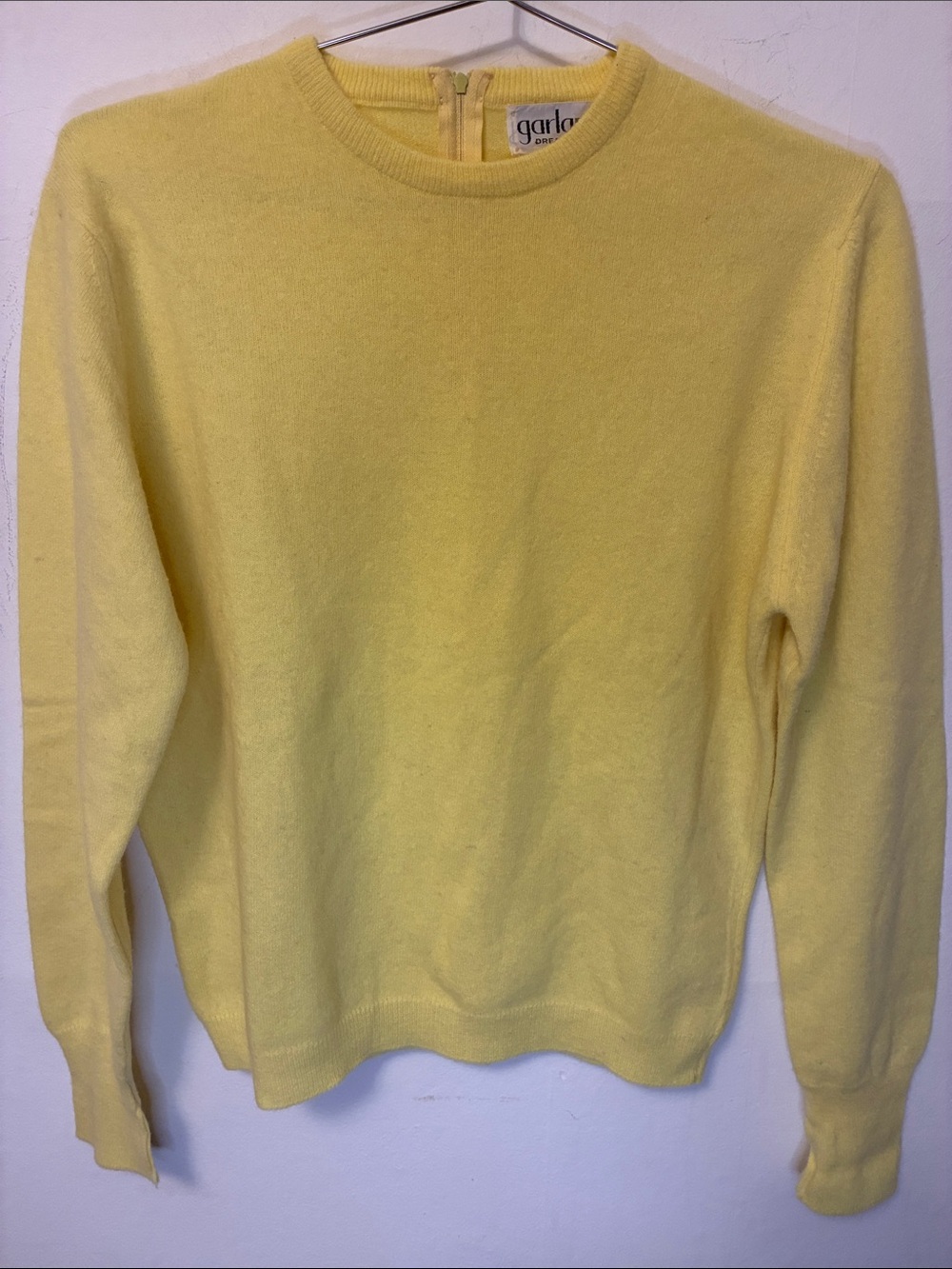 Vintage 1950s Garland Dreamspun Crewneck Sweater - Soft Yellow- Small